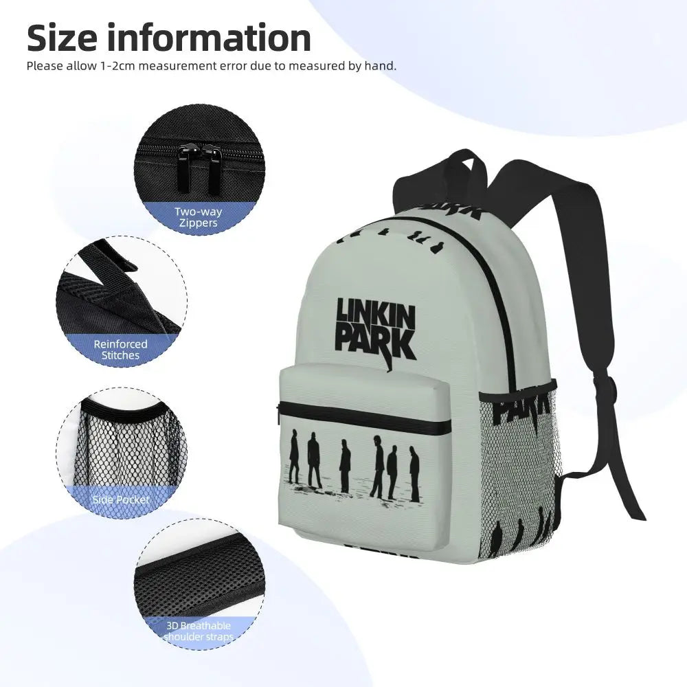 L-Linkin-S P-Park-S Band Mochila para estudiantes Mochila escolar Mochila de viaje para senderismo para niños y niñas Mochila de moda Bolsos de hombro