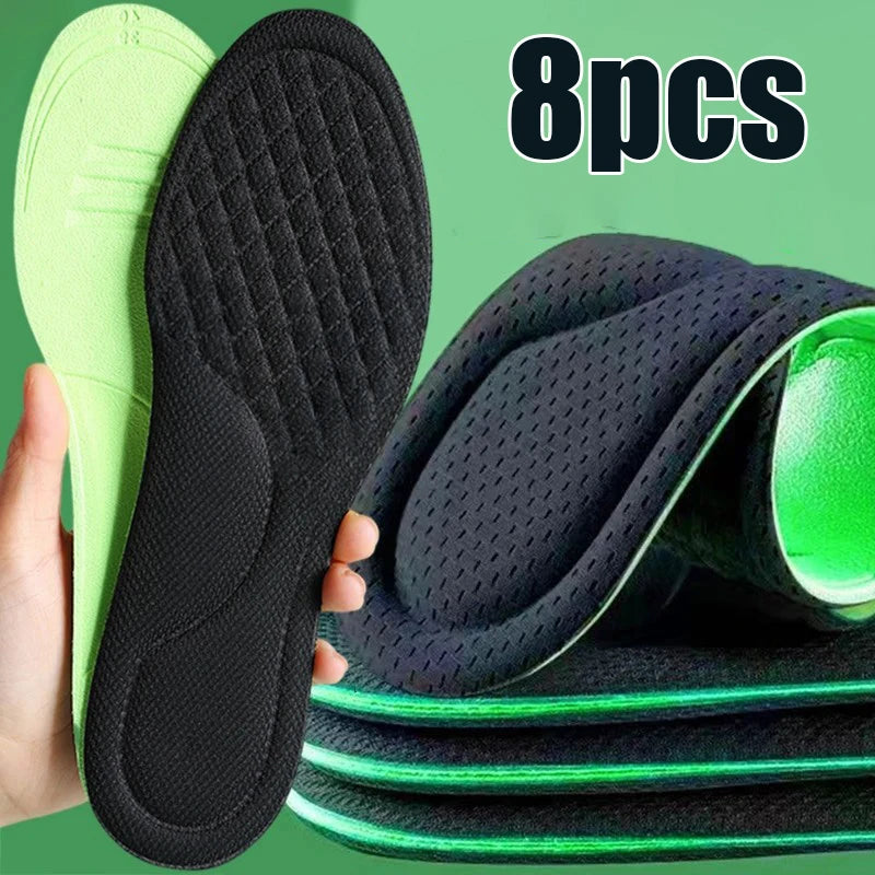 Plantillas ortopédicas de espuma viscoelástica suave, plantillas desodorantes negras para zapatos deportivos, absorbe el sudor, accesorios antibacterianos para zapatos, 2/10 Uds.