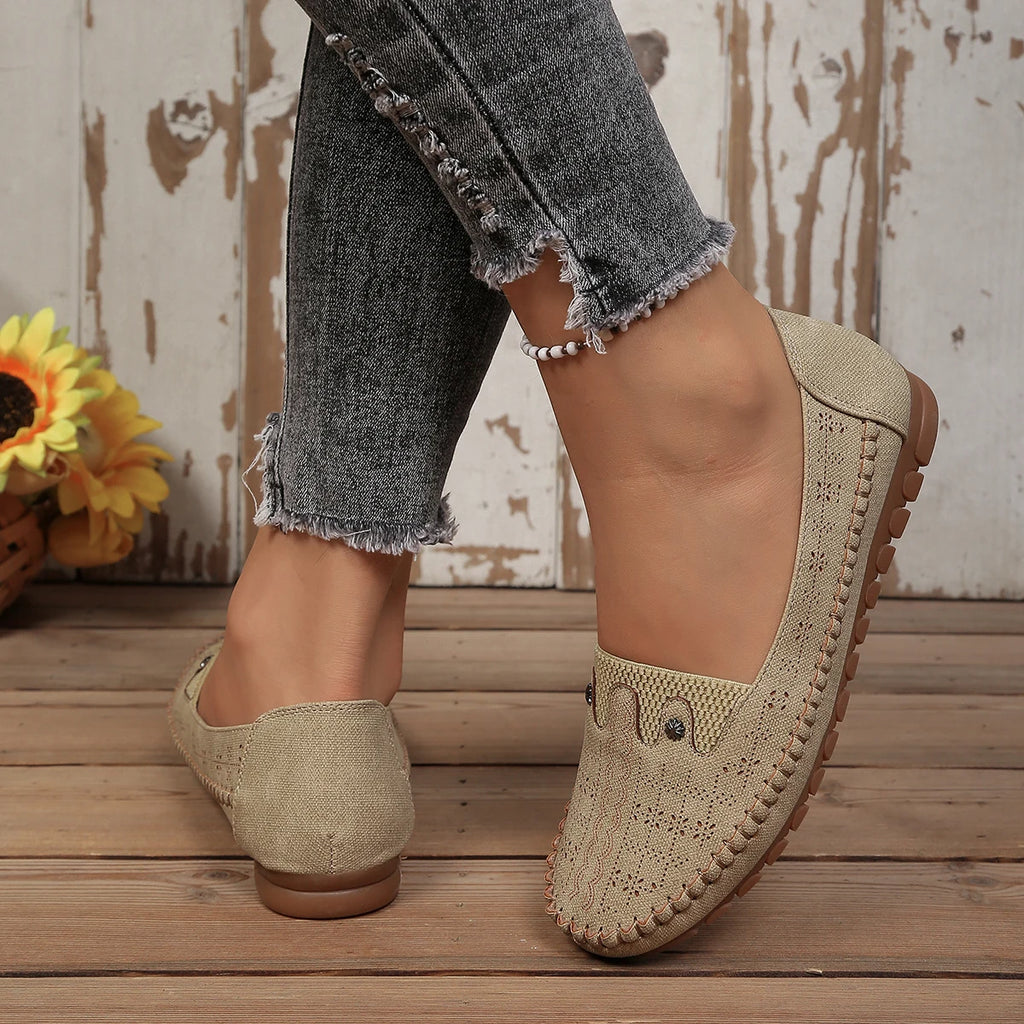 Goreyodoly, mocasines para mujer, diseño floral hueco, zapatos planos sin cordones, transpirables, ligeros, informales, para caminar, suaves y antideslizantes