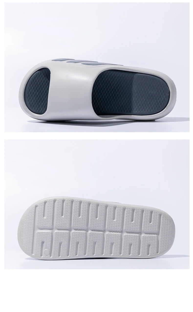 Nuevas zapatillas deslizantes para hombre con un sentido, alto valor estético, uso externo, parte inferior gruesa antideslizante, zapatillas frescas de playa para hombre
