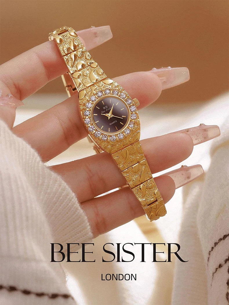 Relojes Bee Sister para mujer, novia, relojes de cuarzo para mujer, nicho de lujo, resistente al agua, reloj de pulsera elegante para mujer
