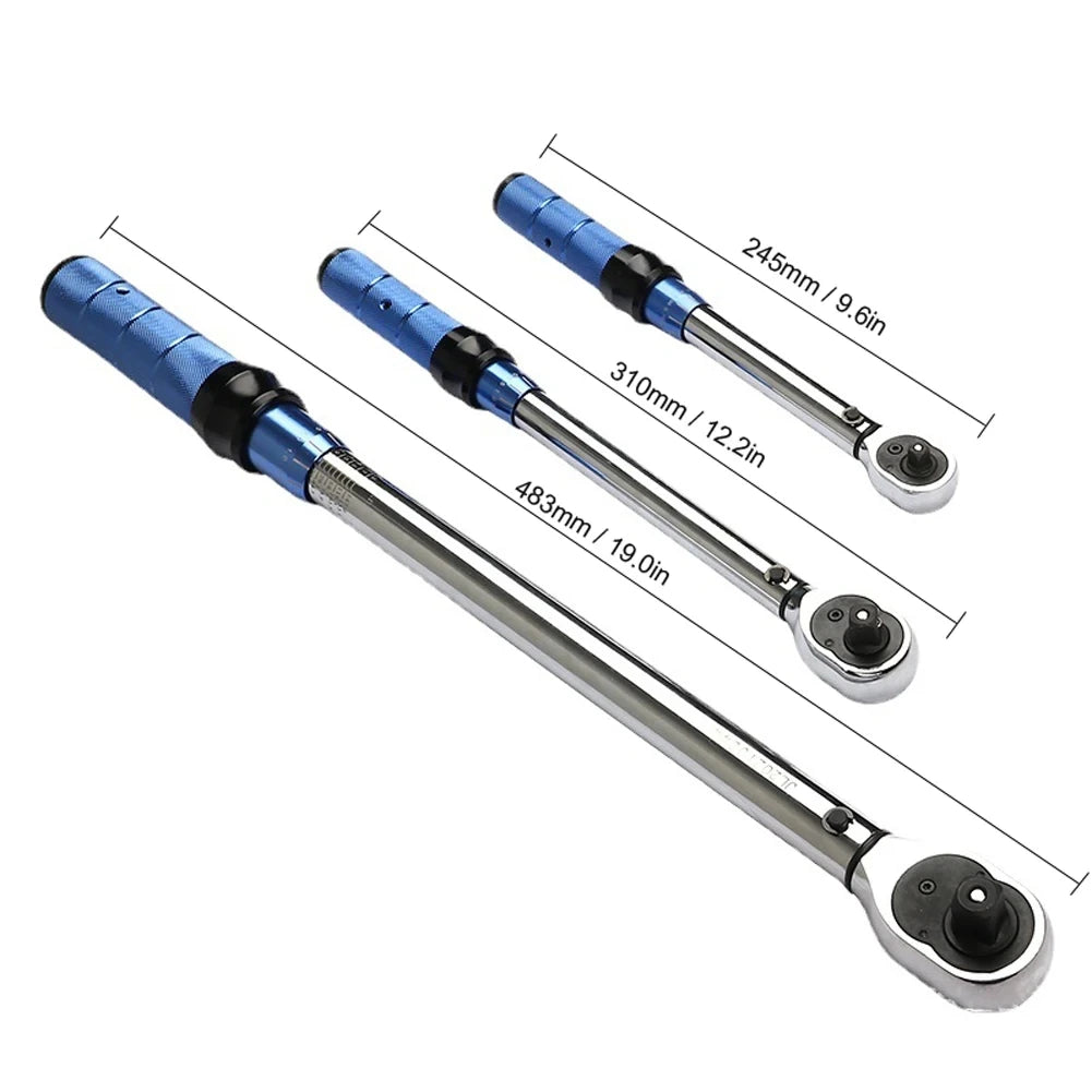 Llave dinamométrica 1/2 3/8 1/4, accionamiento cuadrado, llave de trinquete ajustable de alta precisión, herramienta automotriz profesional para bicicleta