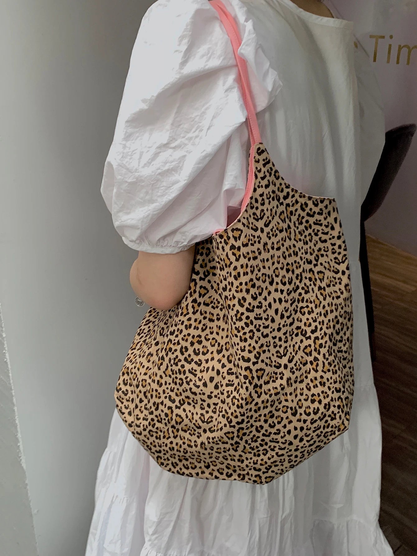 Bolso de Hombro Doble para Mujer, Diseño Moderno con Estampado de Puntos, Estilo Coreano de Primavera/Verano, Color Rosa, Moda Urbana