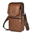 Bolso cruzado de cuero Vintage ligero para hombre, bolsa de mensajero pequeña para almacenamiento de teléfono y pasaporte, 1 ud.