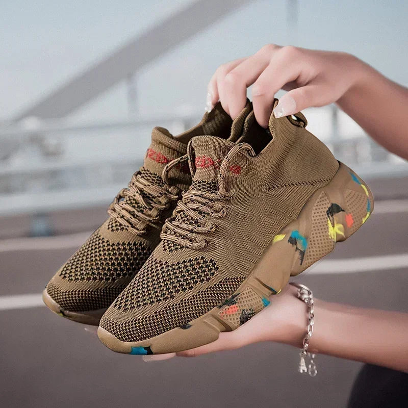 Zapatillas de deporte para hombre, zapatos para mujer, calcetines de tendencia de tenis, zapatos para caminar, mocasines, transpirables, informales, para correr, verano, verde, talla grande 35-47