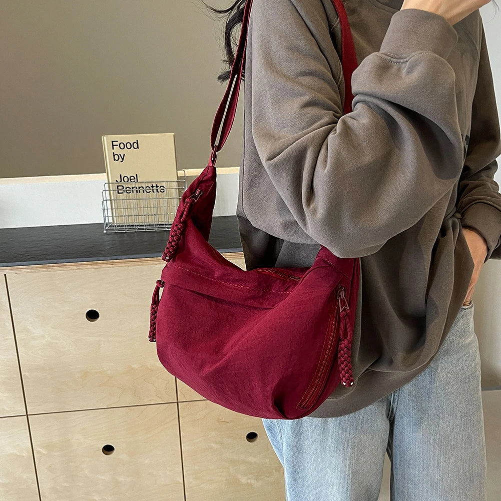 Bandolera Hobo con múltiples bolsillos para mujer, bolso cruzado de media luna, gran capacidad, bandolera diaria, correa ajustable, bolsa de viaje al aire libre