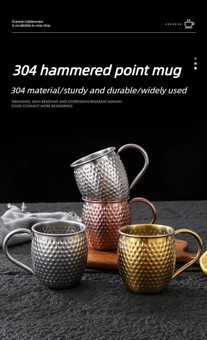 Taza de Cobre Puro de 500 ml, Taza de Metal Sólido para Beber, 17 oz, para Cócteles, Cerveza, Leche, Café, para Cocina, Bar, Fiestas, Bebidas