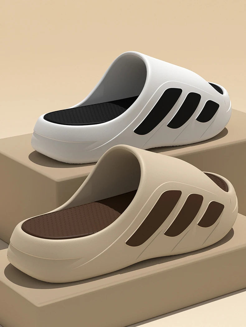 Nuevas zapatillas deslizantes para hombre con un sentido, alto valor estético, uso externo, parte inferior gruesa antideslizante, zapatillas frescas de playa para hombre