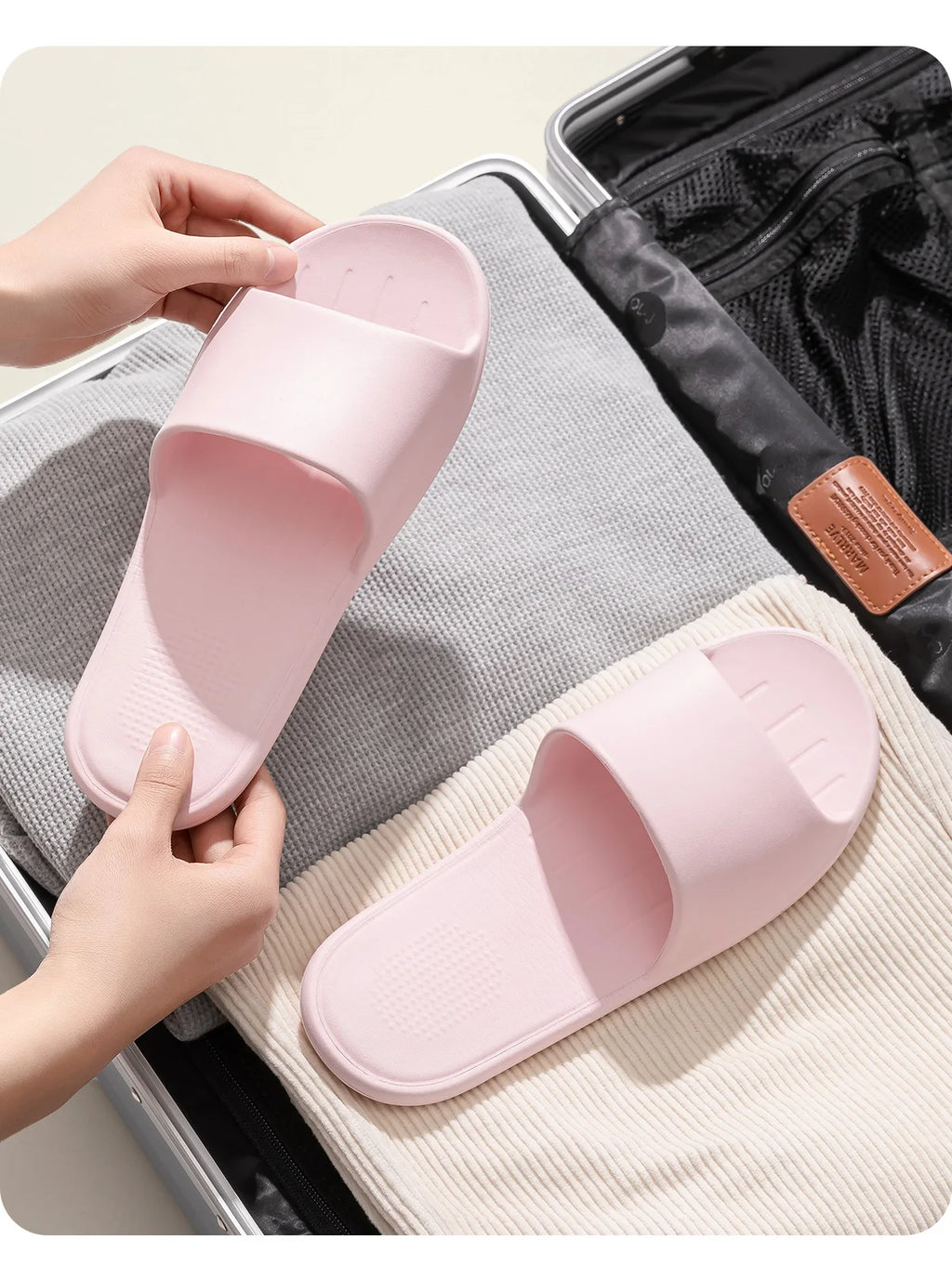Zapatillas cómodas de EVA, zapatillas de interior de viaje fáciles de plegar, cómodas zapatillas informales ligeras