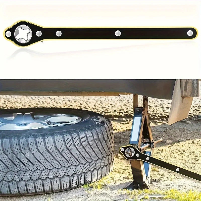 Llave de trinquete de gato que ahorra trabajo con trinquete de mango largo para llave de lengüeta de tijera para gato de neumático