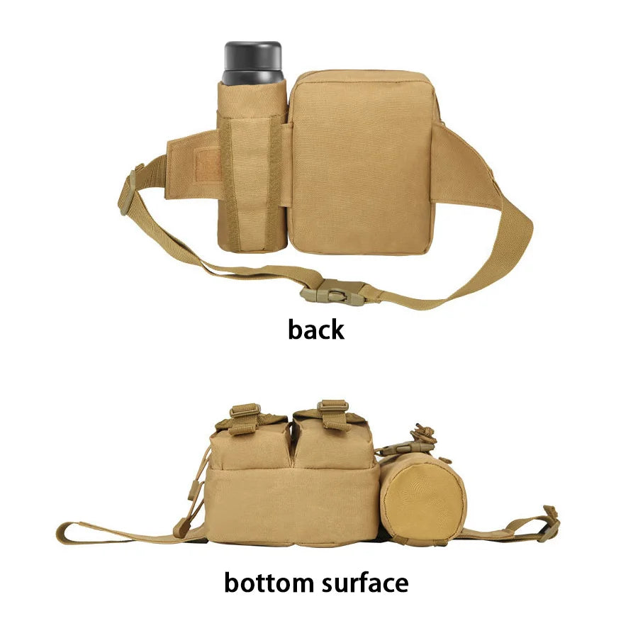 Riñonera Deportiva con Portabotella – Desmontable, para Trekking, Camping y Ciclismo
