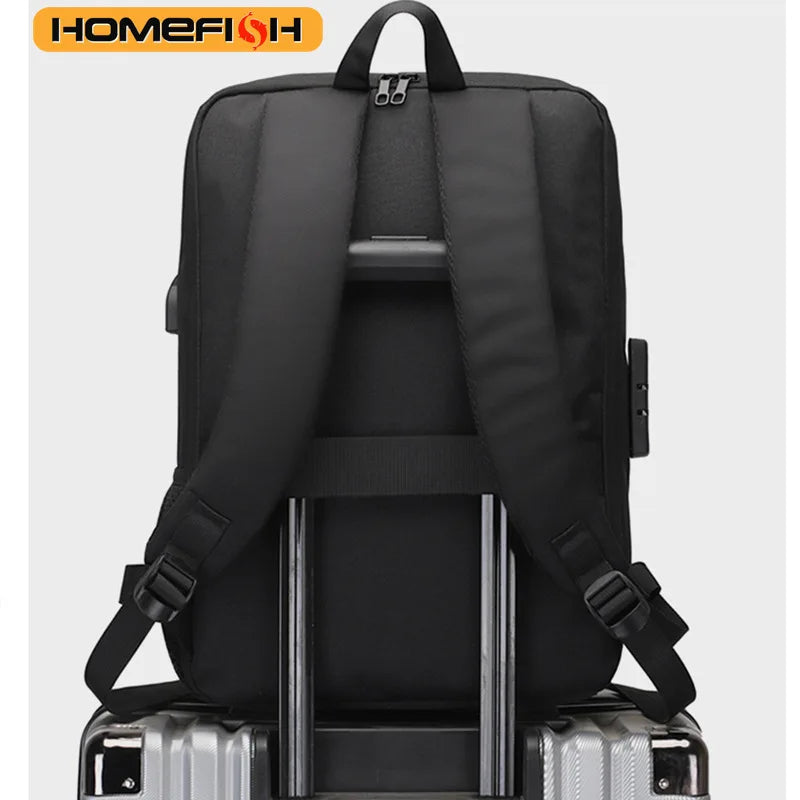 Mochila informal de carcasa dura para hombre HOMEFISH, mochila antirrobo, bolsa de viaje de alta capacidad con carga USB, bolsa de ordenador de negocios a la moda