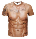 Camiseta con estampado de tatuaje muscular en 3D, camiseta para vacaciones en la playa de verano, camiseta de manga corta con estampado Digital 3d, camisetas informales