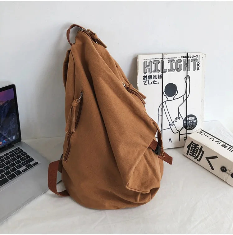 Mochila de lona de estilo japonés informal y a la moda para estudiantes de secundaria y universitarios mochila para mujeres 가mochilas masculinas