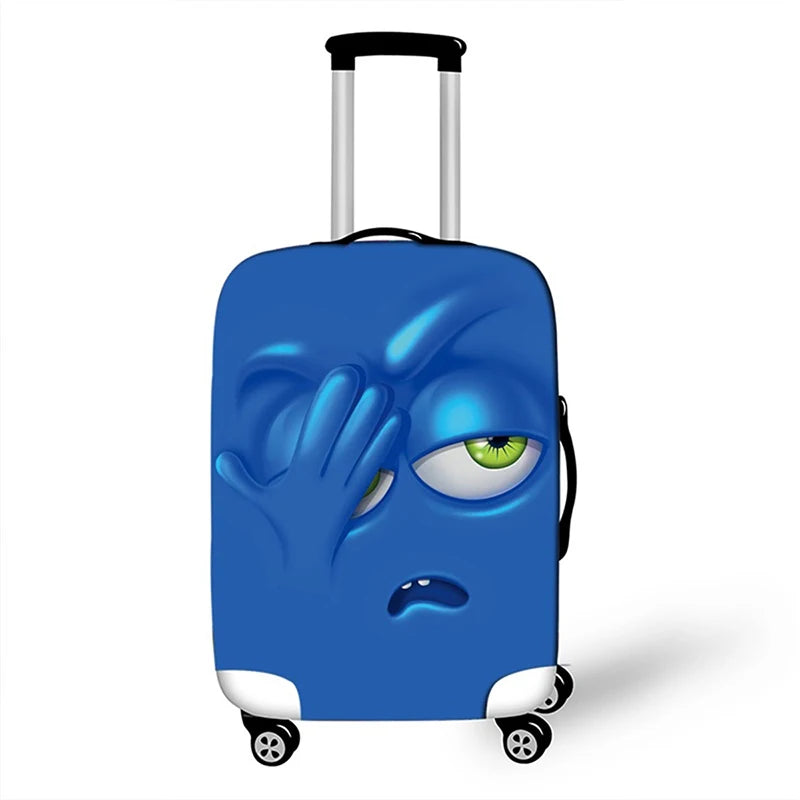 Funda antipolvo para maleta de viaje con expresión divertida, funda protectora para equipaje para cubierta de carrito de 18-32 pulgadas, accesorios de viaje
