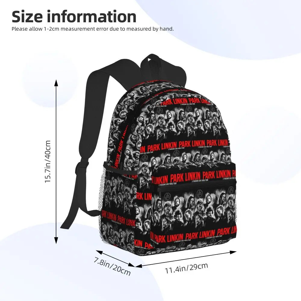 L-Linkin-S P-Park-S Band Mochila para estudiantes Mochila escolar Mochila de viaje para senderismo para niños y niñas Mochila de moda Bolsos de hombro