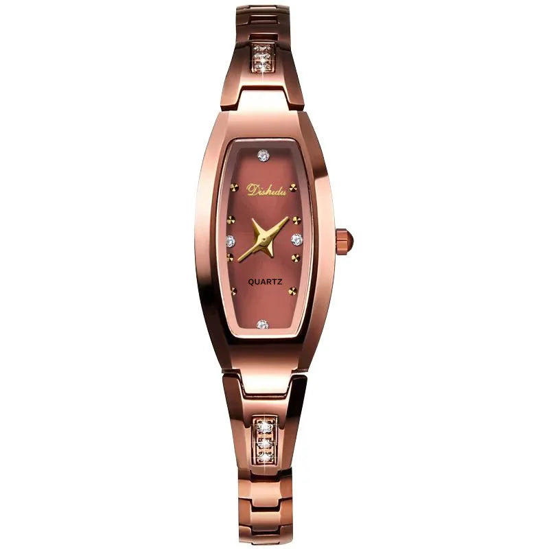 Watch for Women Small Ladies Wristwatches Golden Retro Vintage Steel Bracelet Watch Black Quartz Wristwatches Reloj Mujer