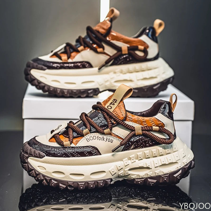 Novedad de primavera y verano para hombre, zapatos deportivos informales y cómodos con suela gruesa y versátiles a la moda para aumentar la altura