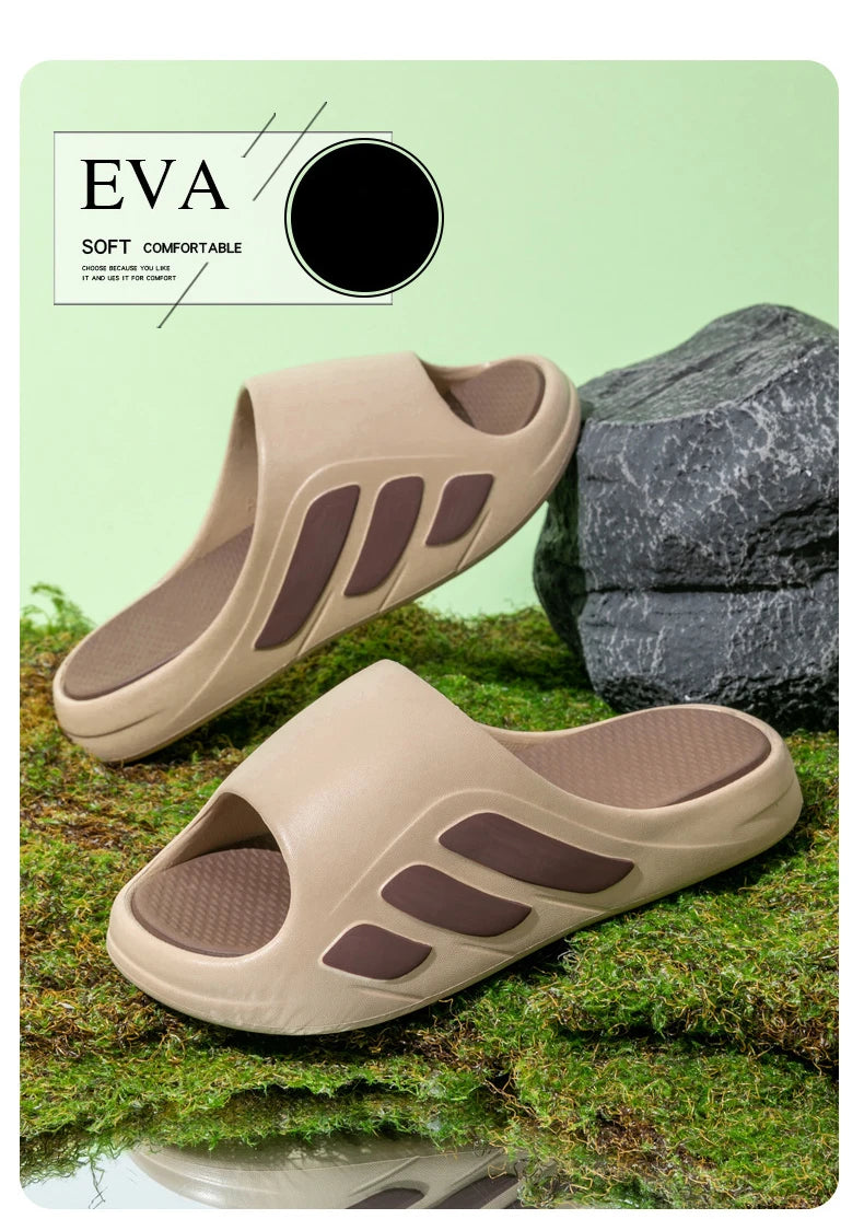 Nuevas zapatillas deslizantes para hombre con un sentido, alto valor estético, uso externo, parte inferior gruesa antideslizante, zapatillas frescas de playa para hombre