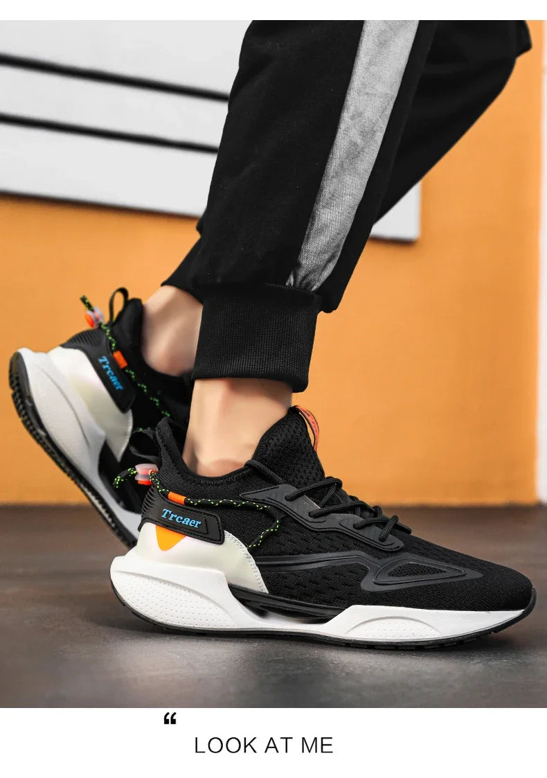 Zapatillas de deporte para hombre, zapatillas para correr de alta calidad con zapato de palomitas de maíz, cómodas zapatillas Unisex para correr, caminar, tenis informales, transpirables y ligeras