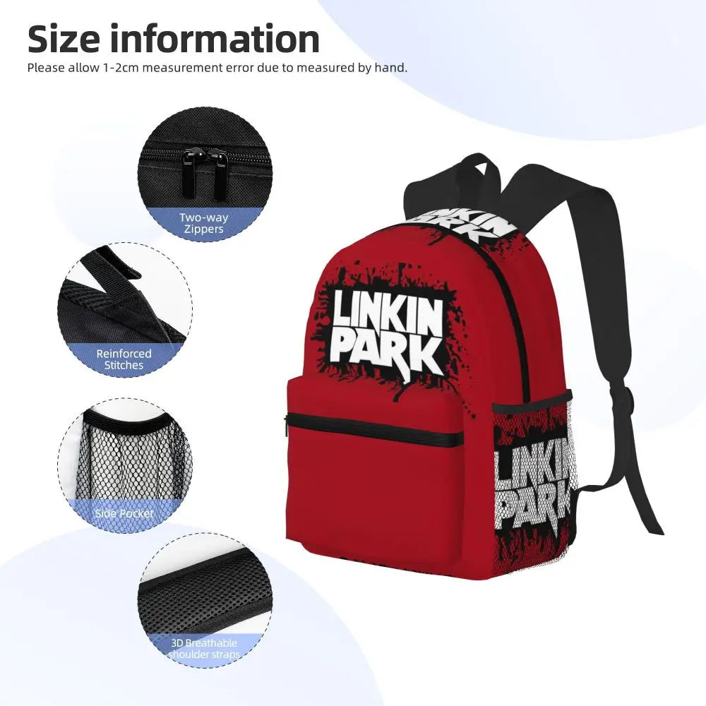 L-Linkin-S P-Park-S Band Mochila para estudiantes Mochila escolar Mochila de viaje para senderismo para niños y niñas Mochila de moda Bolsos de hombro