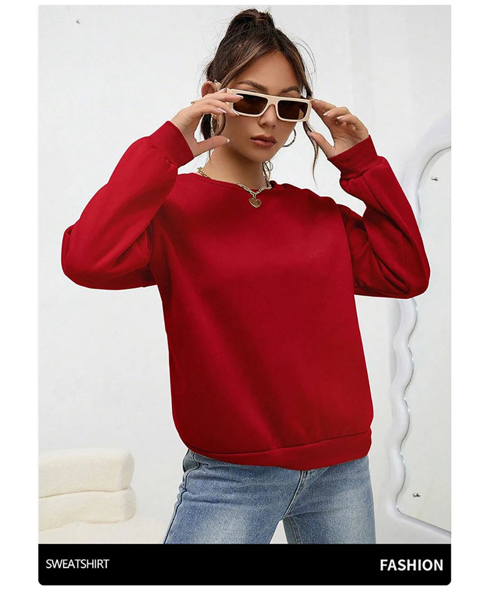 Sudadera con estampado de corazón salvaje de leopardo para mujer, jerséis con forro de piel de calle, ropa Hipster, chándal con cuello redondo que combina con todo