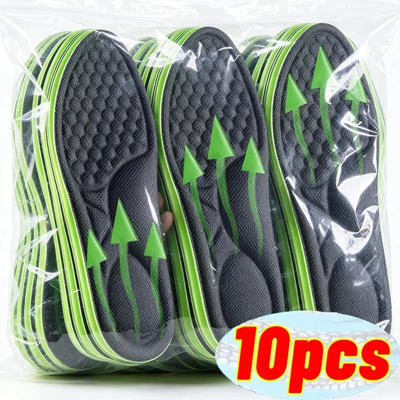 Plantillas ortopédicas de espuma viscoelástica suave, plantillas desodorantes negras para zapatos deportivos, absorbe el sudor, accesorios antibacterianos para zapatos, 2/10 Uds.