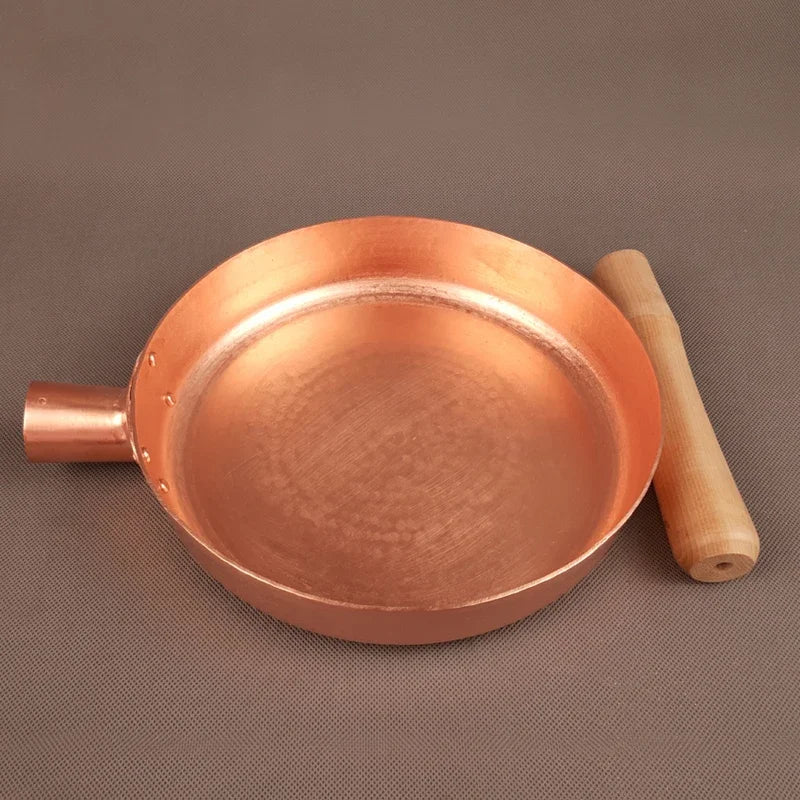 Sartén de cobre de transferencia de calor rápida, sartén antiadherente gruesa de 2mm, Compatible con inducción, olla de cocina de cobre puro 100% forjada a mano