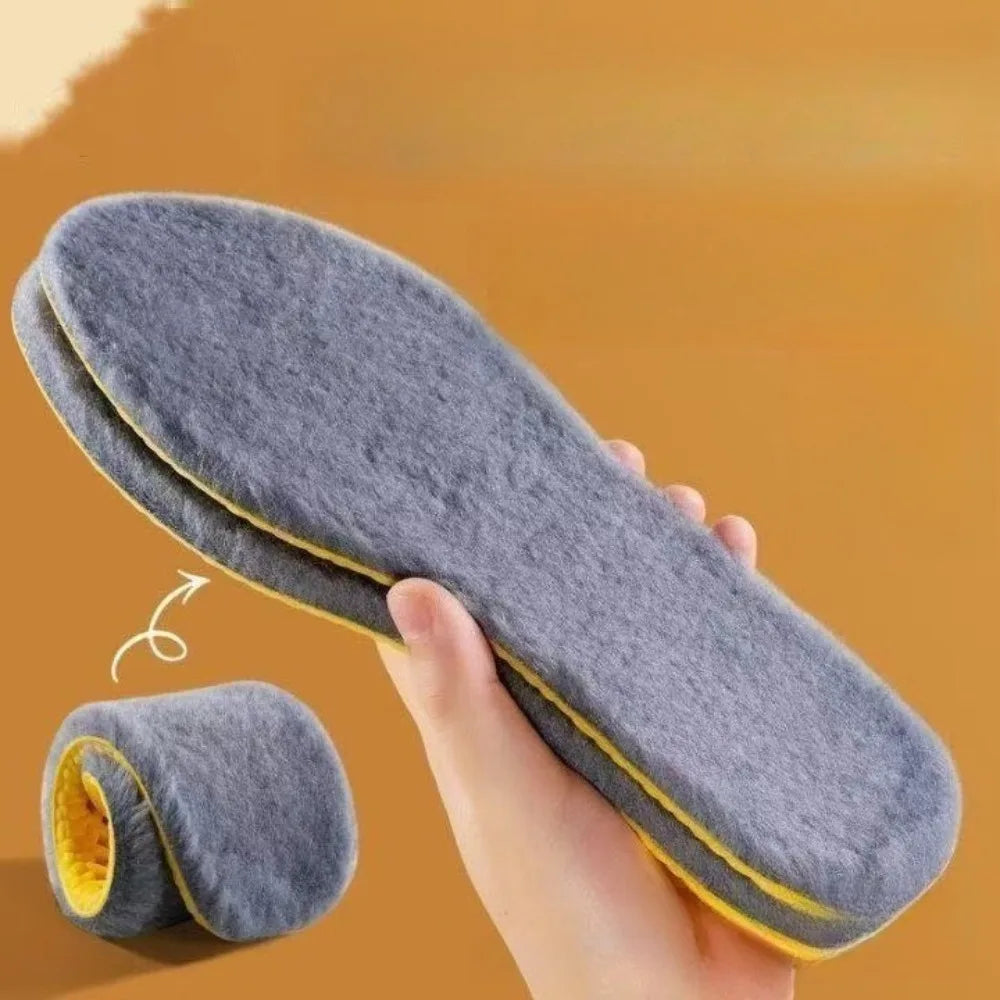 Nuevas plantillas cálidas de felpa para hombres y mujeres, gruesas con felpa, Ultra suaves, absorbentes del sudor, a prueba de olores, plantillas de invierno de algodón de cordero