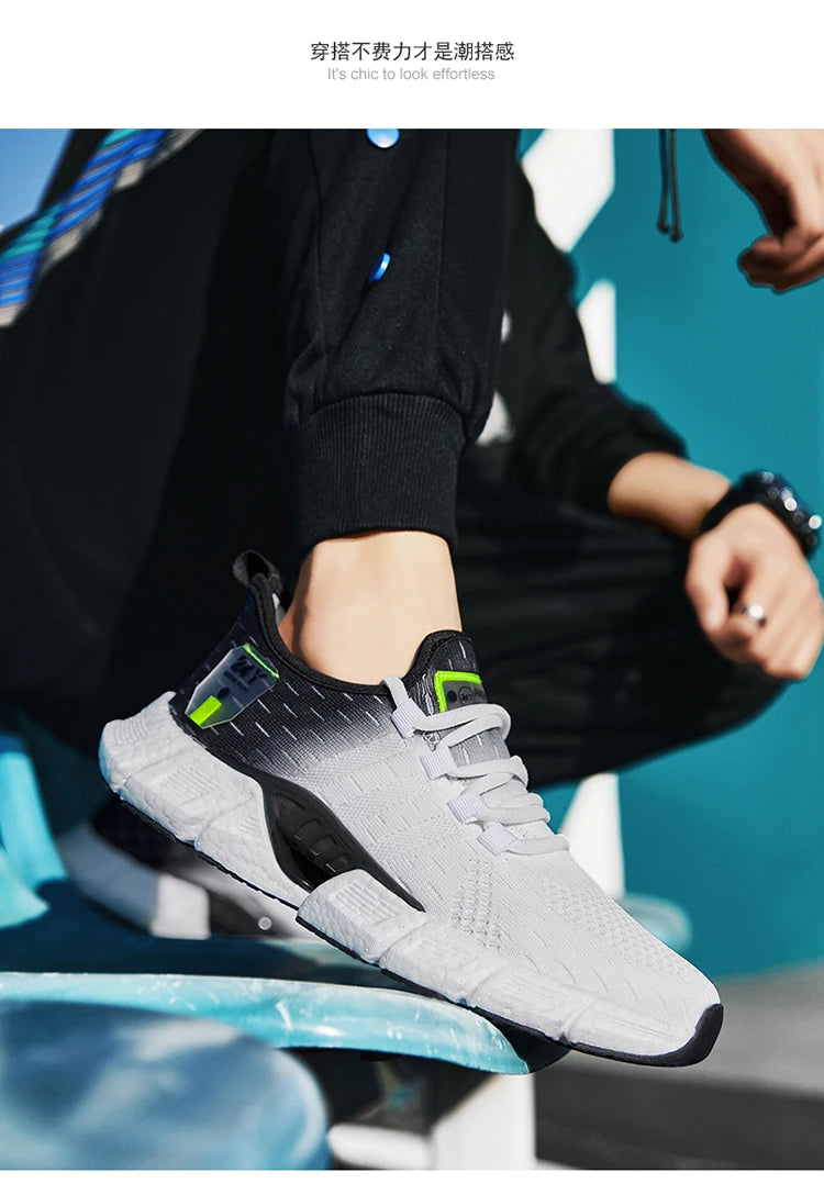 Zapatillas de deporte ligeras a la moda para hombre, zapatos deportivos cómodos y transpirables para caminar, calzado informal para correr, tenis, entrenamiento de gimnasia