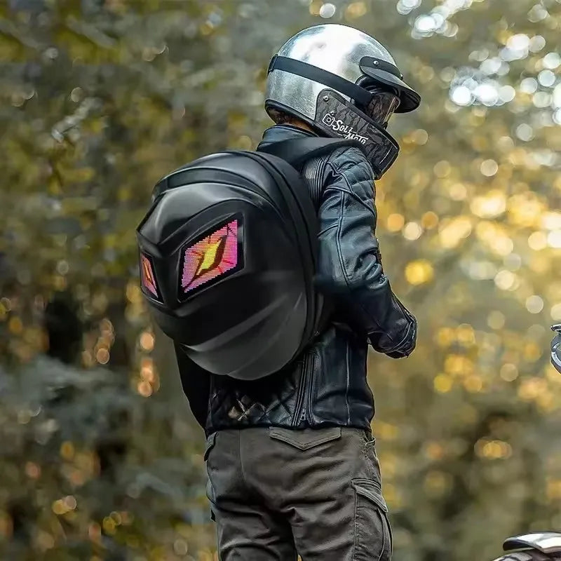 Bolsa LED para motocicleta, Mochila para ciclismo de caballero negro, bolsa para Moto, bolsas para portátiles de 13 pulgadas, Mochila LED, Mochila escolar, bolsa de viaje para bolsillo, Mochila trasera