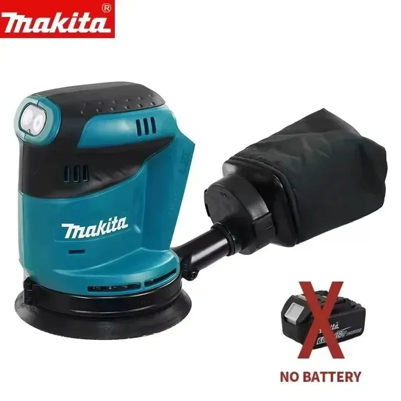 Lijadora Orbital Aleatoria Inalámbrica Makita DBO180Z de 18V para Trabajos en Madera y Pulido de Masilla - Herramienta sin Batería para Uso Profesional y Bricolaje