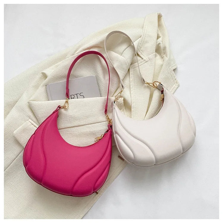 Elegante bolso de axila de cuero de Pu en relieve para mujer, bolso de hombro, bolso de mano de moda, bolso cruzado versátil para ir al trabajo