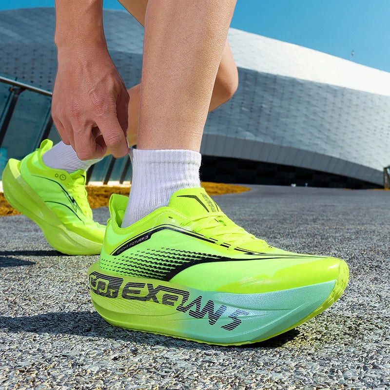 Zapatillas de Running para Hombre con Placa de Carbono, Ultraligeras, Transpirables, con Amortiguación, Antideslizantes, para Maratón, Carreras, Entrenamiento