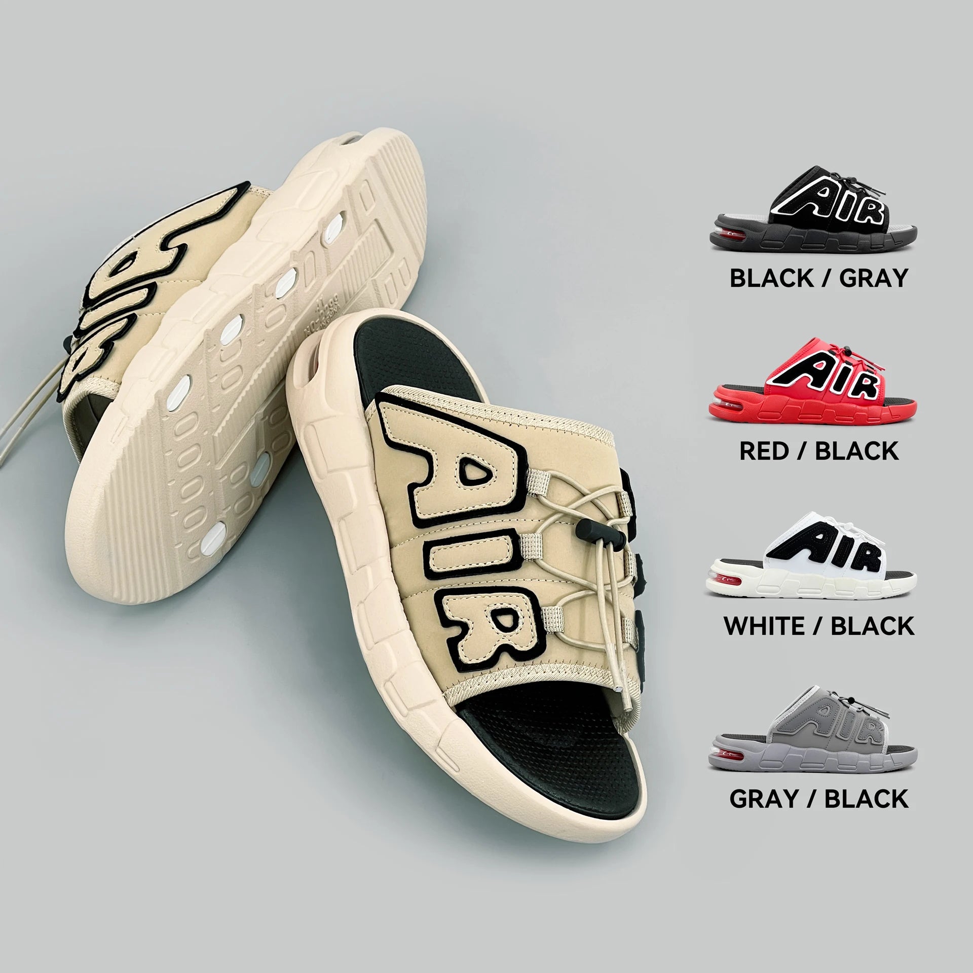 Zapatillas de Hombre con diseño de cojín de aire, novedad de verano, Zapatillas deportivas antideslizantes suaves de PVC para Hombre, Chanclas para Hombre