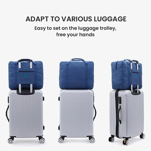 Bolsa de Viaje Ligera y Plegable, Bolsa de Mano Unisex, Equipaje de Mano para Fines de Semana, Estancias Cortas, Viajes, Bolsas Organizadoras de Maletas