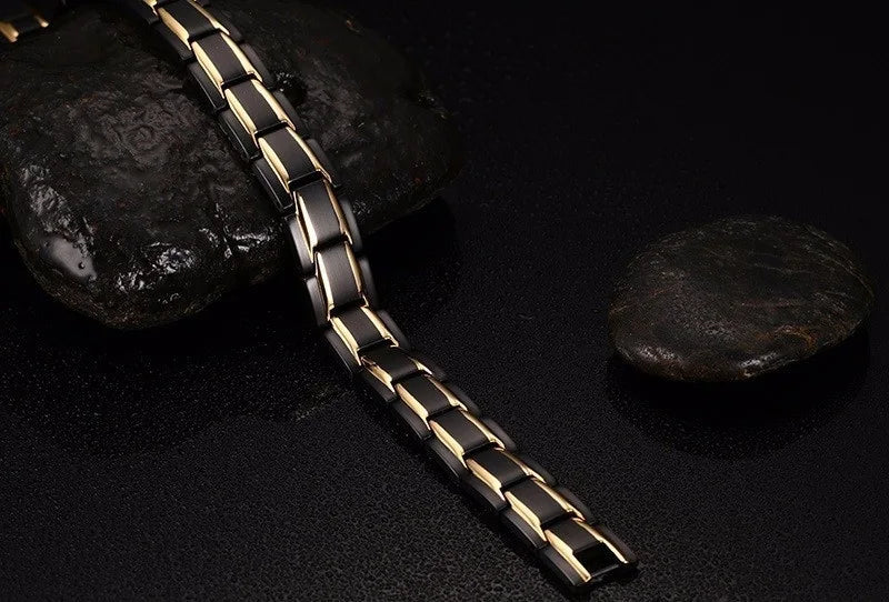 Gran oferta, pulsera de lujo a la moda para la salud, pulsera de energía para hombres, pulseras biomagnéticas antifatiga y antiradiación de acero inoxidable, joyería
