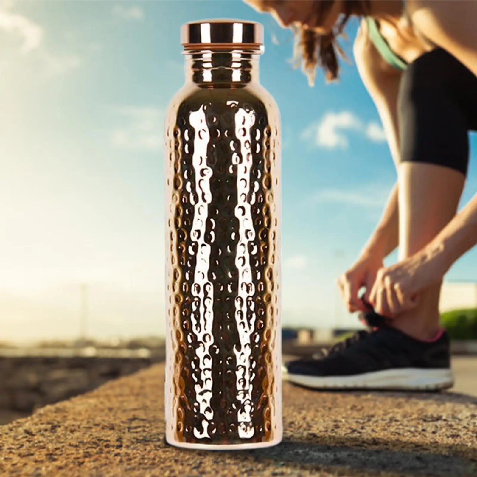Botella de cobre a prueba de fugas, botella de agua de cobre con aislamiento, taza portátil a prueba de fugas de 27Oz para gimnasio, Camping, viajes, trabajo de hidratación