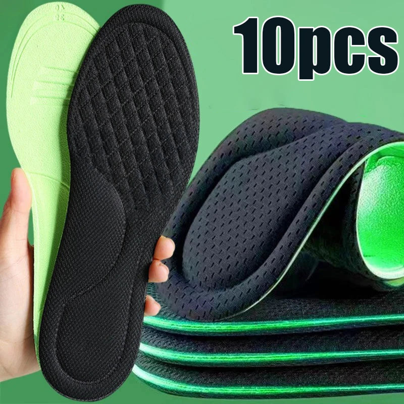 Plantillas ortopédicas de espuma viscoelástica suave, plantillas desodorantes negras para zapatos deportivos, absorbe el sudor, accesorios antibacterianos para zapatos, 2/10 Uds.