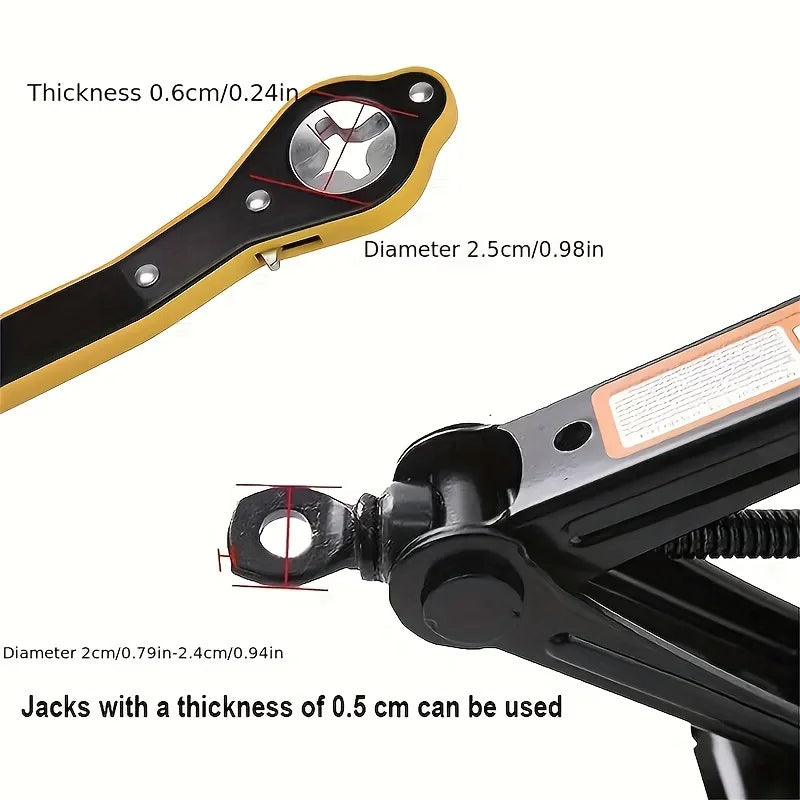 Llave de trinquete de gato que ahorra trabajo con trinquete de mango largo para llave de lengüeta de tijera para gato de neumático