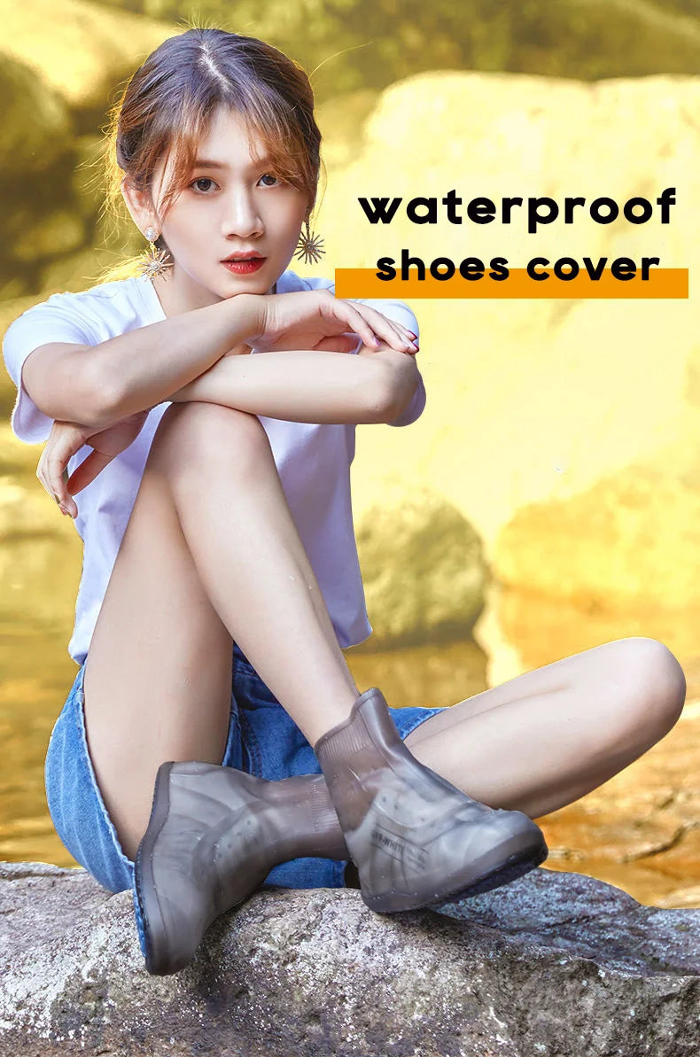 Cubrezapatos de Silicona Impermeables, Cubrebotas de Lluvia Antideslizantes, Cubrecalzado Unisex de Goma Resistente al Agua para Días Lluviosos