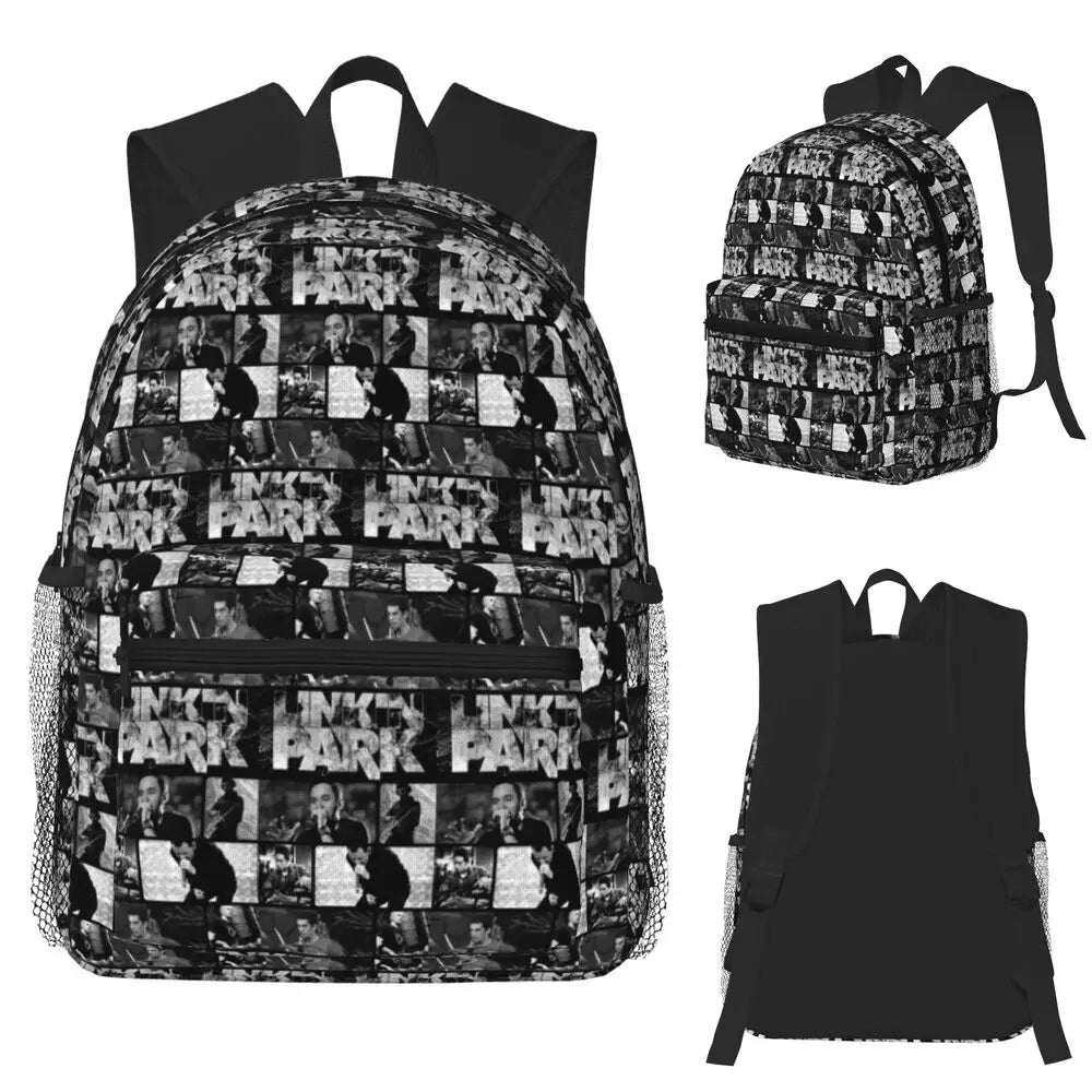 L-Linkin-S P-Park-S Band Mochila para estudiantes Mochila escolar Mochila de viaje para senderismo para niños y niñas Mochila de moda Bolsos de hombro