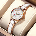 Reloj de mujer de moda con puntero de corazón redondo de acero inoxidable reloj de cuarzo resistente al agua regalo