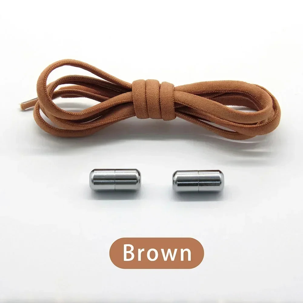 Cordones elásticos sin atar, cordones semicirculares para zapatillas de deporte para niños y adultos, cordones de bloqueo de Metal para perezosos rápidos, cuerdas para zapatos