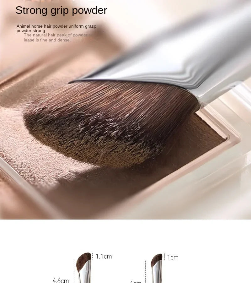 Pincel para Contorno de Nariz, Pincel Plano para Contorno de Nariz, Pincel Angulado para Maquillaje de Contorno, Pincel de Pelo Natural Angulado para Difuminar Sombras
