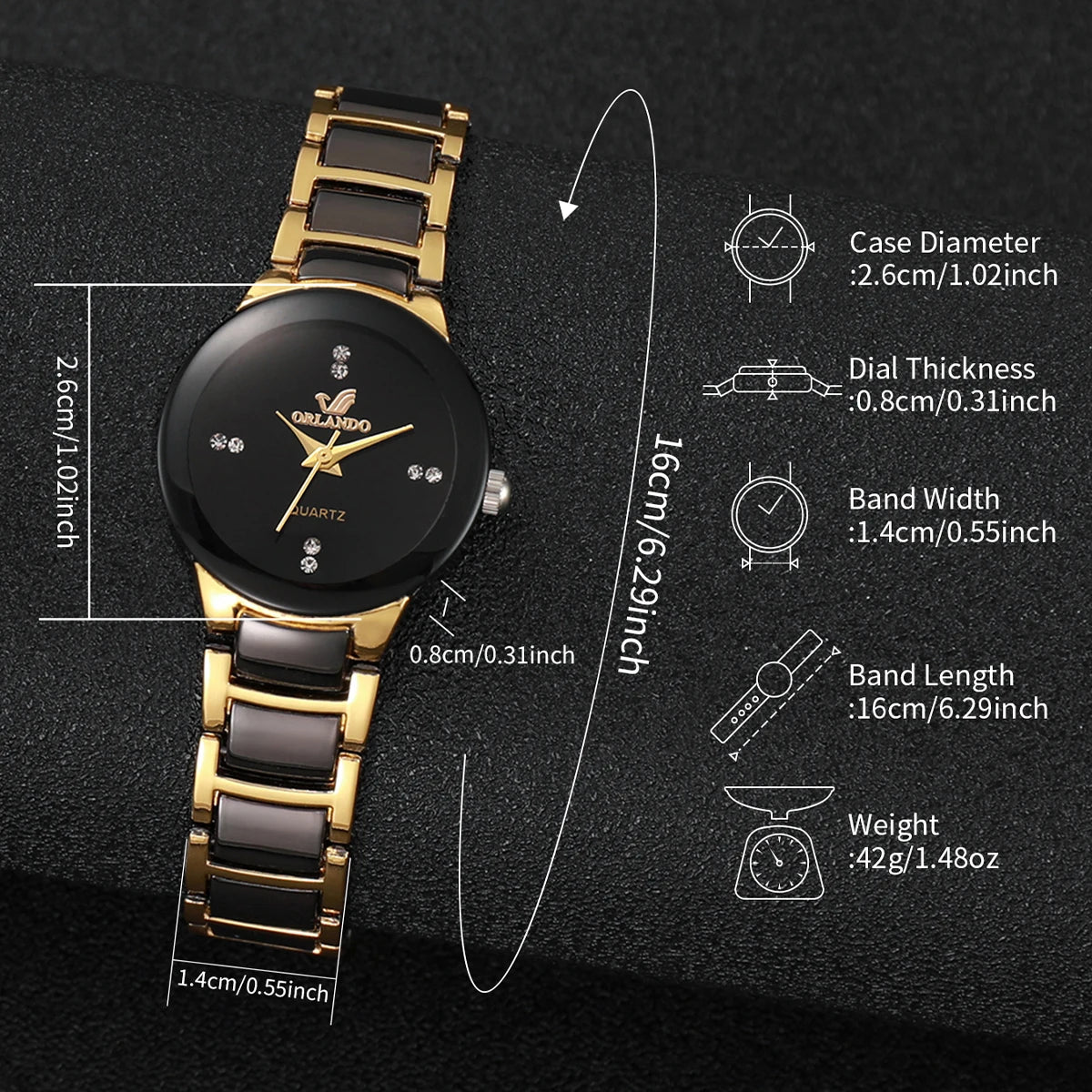 Relojes de cuarzo analógicos con banda de acero inoxidable para mujer con diamantes de imitación a la moda