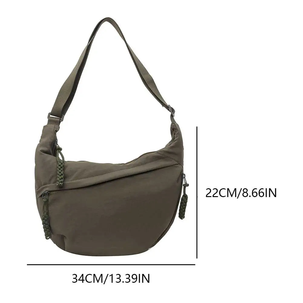 Bandolera Hobo con múltiples bolsillos para mujer, bolso cruzado de media luna, gran capacidad, bandolera diaria, correa ajustable, bolsa de viaje al aire libre