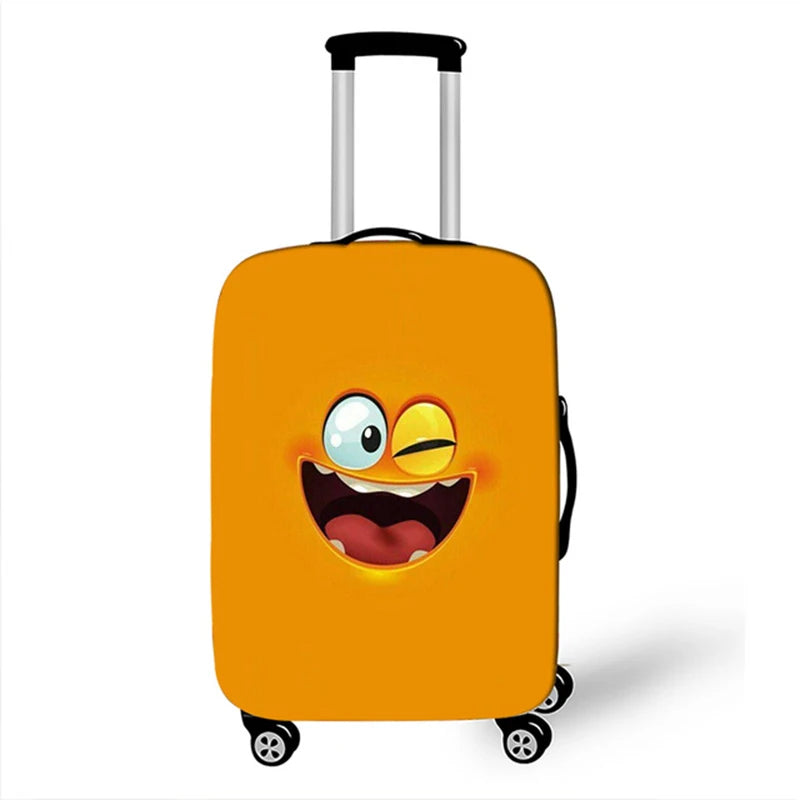 Funda antipolvo para maleta de viaje con expresión divertida, funda protectora para equipaje para cubierta de carrito de 18-32 pulgadas, accesorios de viaje