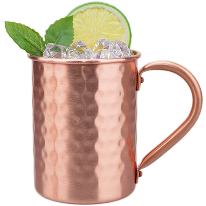 Nuevas tazas 100% cobre puro, tazas Moscow Mule de cobre puro sólido, tazas de cóctel de 400 ml, tazas para cerveza, leche y otras bebidas.