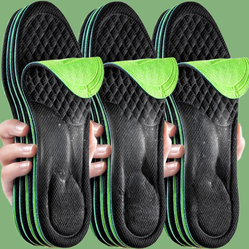 Plantillas ortopédicas de espuma viscoelástica suave, plantillas desodorantes negras para zapatos deportivos, absorbe el sudor, accesorios antibacterianos para zapatos, 2/10 Uds.
